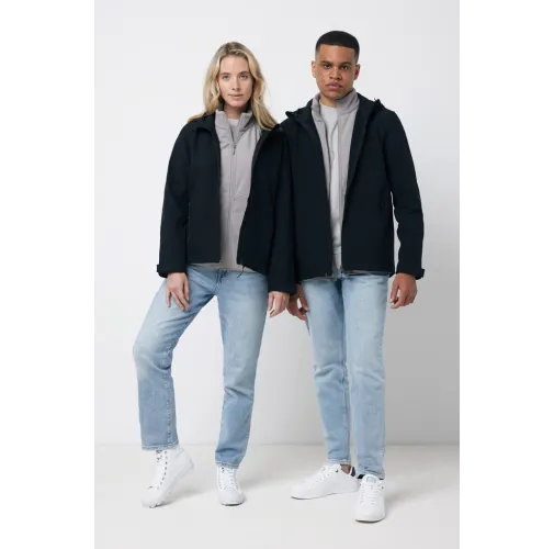 negro Chaqueta Makalu de poliéster reciclado para hombre IQONIQ