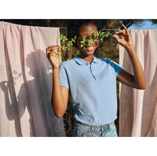 Polo IQONIQ Yosemite piqué algodón reciclado de mujer