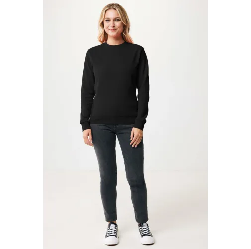 negro Suéter Zion cuello redondo algodón reciclado IQONIQ