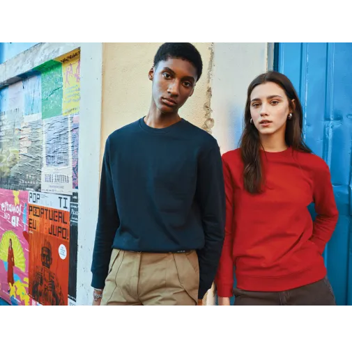 azul marino Suéter Zion cuello redondo algodón reciclado IQONIQ