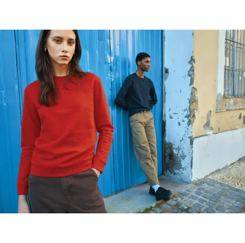 azul marino Suéter Zion cuello redondo algodón reciclado IQONIQ