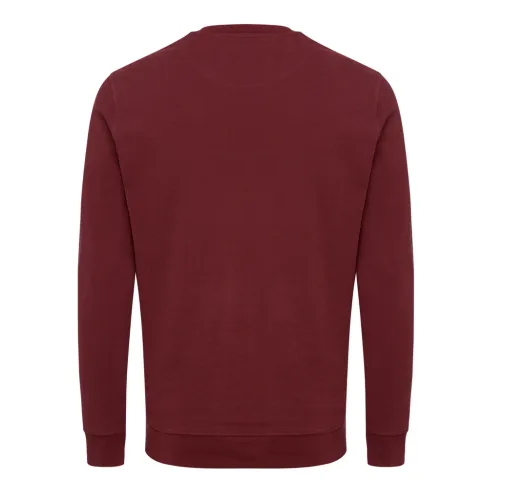 rojo burdeos Suéter Zion cuello redondo algodón reciclado IQONIQ