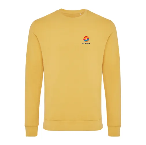 ochre yellow Suéter Zion cuello redondo algodón reciclado IQONIQ