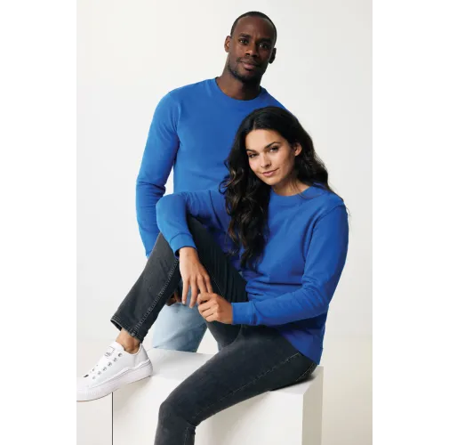 azul real Suéter Zion cuello redondo algodón reciclado IQONIQ