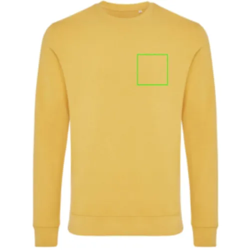 ochre yellow Suéter Zion cuello redondo algodón reciclado IQONIQ