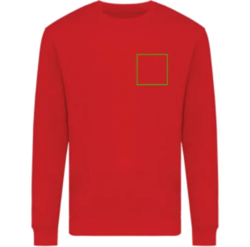 rojo Suéter Zion cuello redondo algodón reciclado IQONIQ