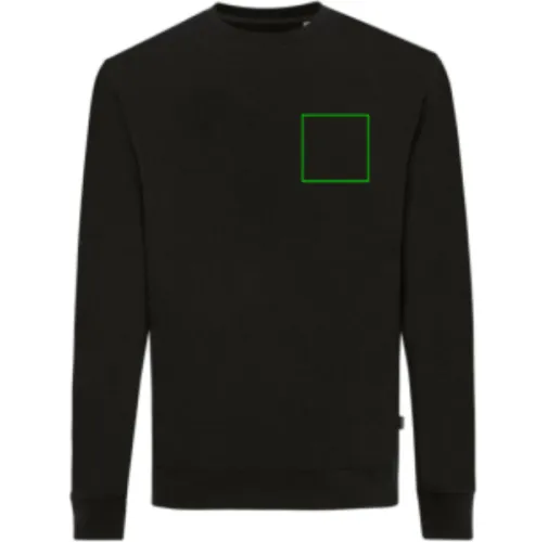 negro Suéter Zion cuello redondo algodón reciclado IQONIQ