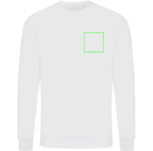 recycled white Suéter Zion cuello redondo algodón reciclado IQONIQ