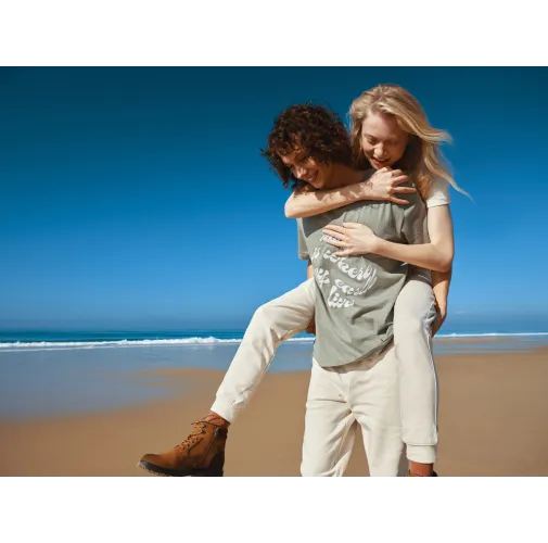 natural raw Pantalón IQONIQ Cooper de algodón reciclado