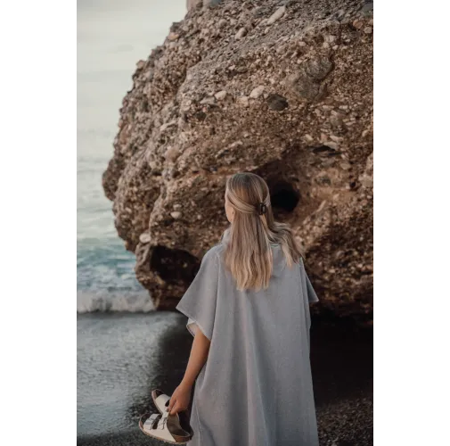 Poncho de playa de felpa VINGA Tolo hamam