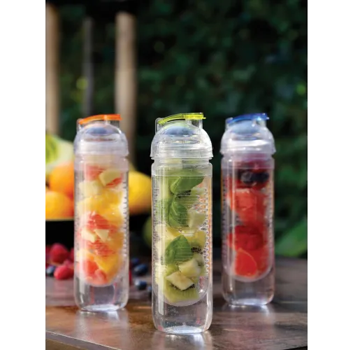 azul Botella de agua con infusor