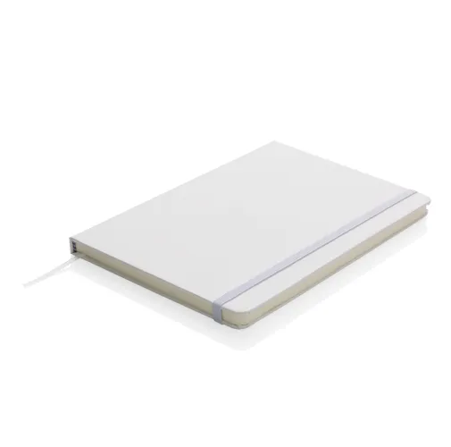 blanco Libreta plana A5 básica de tapa dura