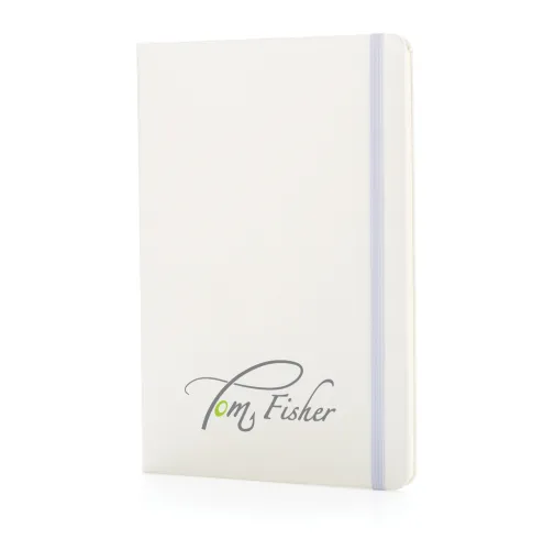 blanco Libreta plana A5 básica de tapa dura
