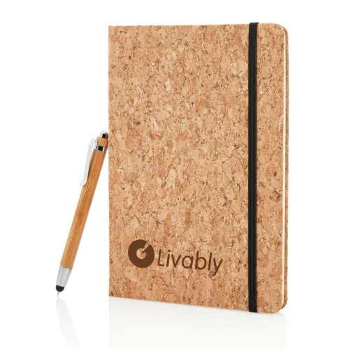 Libreta A5 con bolígrafo touch de bambú