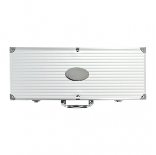 plata, negro Set Barbacoa 12 piezas en caja de aluminio